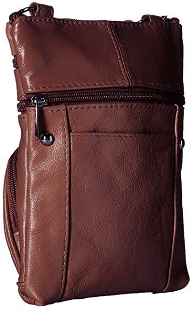 SILVERFEVER Genuine Leather Organizer Handbag Cross Body - Shoulder Travel Bag