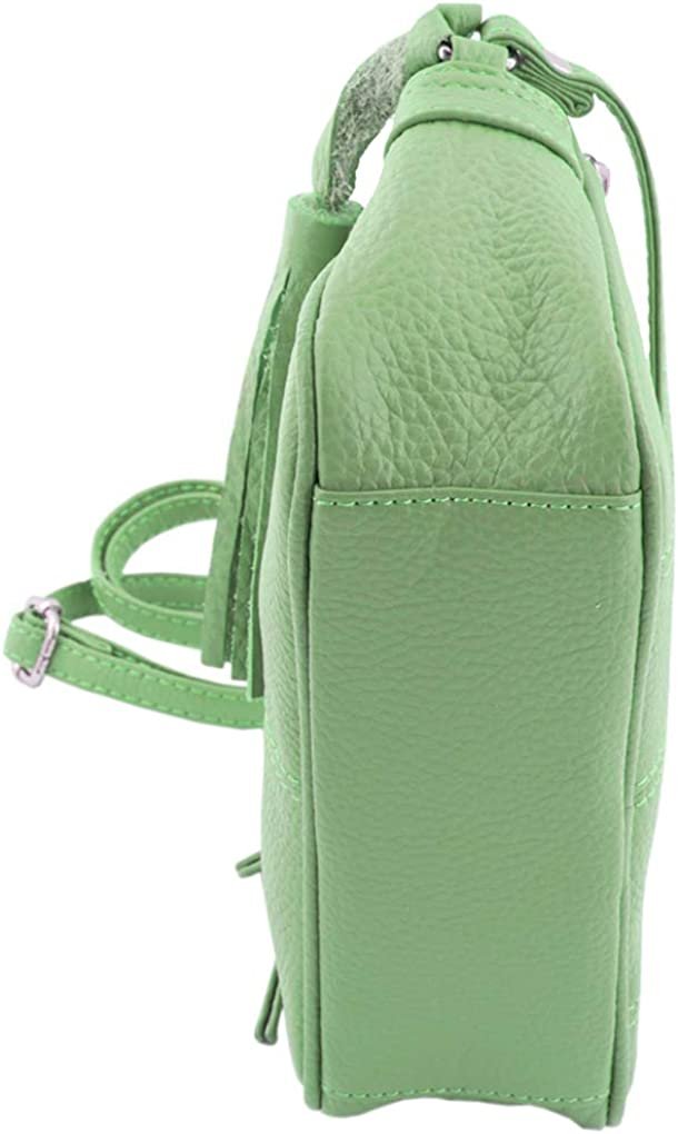 Cowhide Leather Womens Shoulder Purse Small Cross Body Organizer Bag with Many Pockets