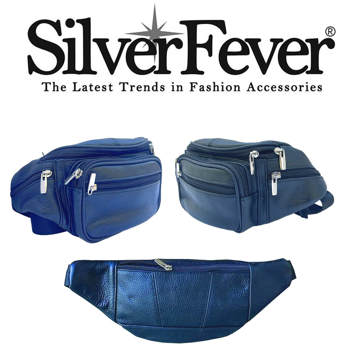 Men's Women's Leather Fanny Pack Waist-Pack Cellphone Holder Crossover Bag