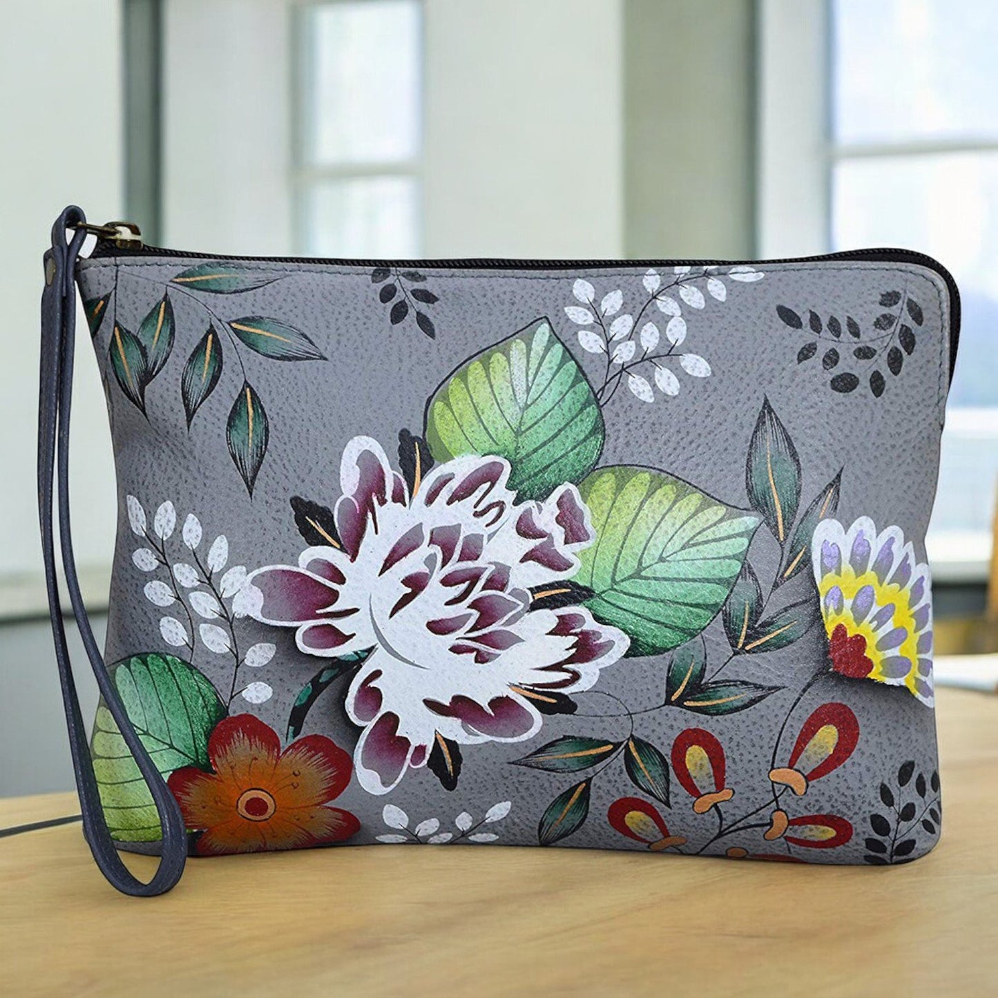 Anna by Anuschka Large Artistic Wristlet Festival or Evening Clutch