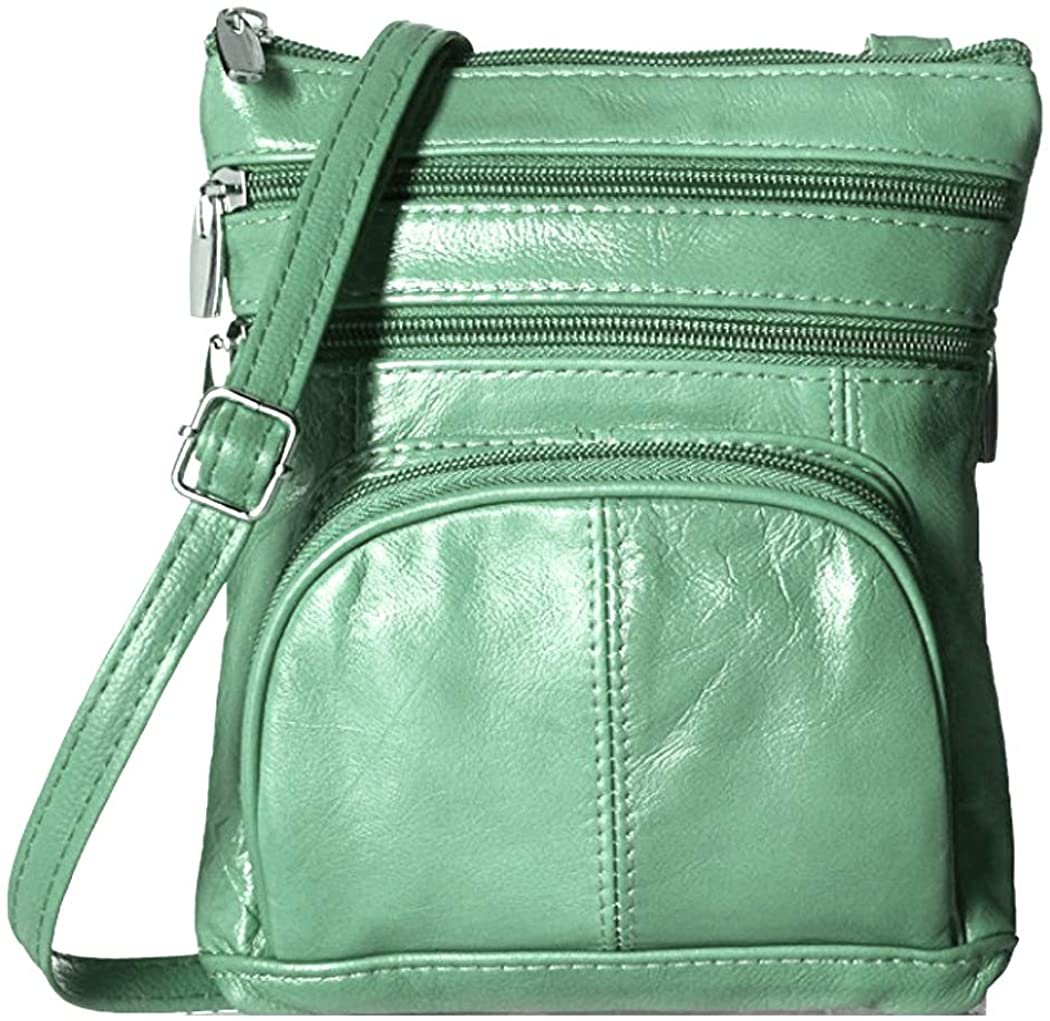 SILVERFEVER Genuine Leather Organizer Handbag Cross Body - Shoulder Travel Bag