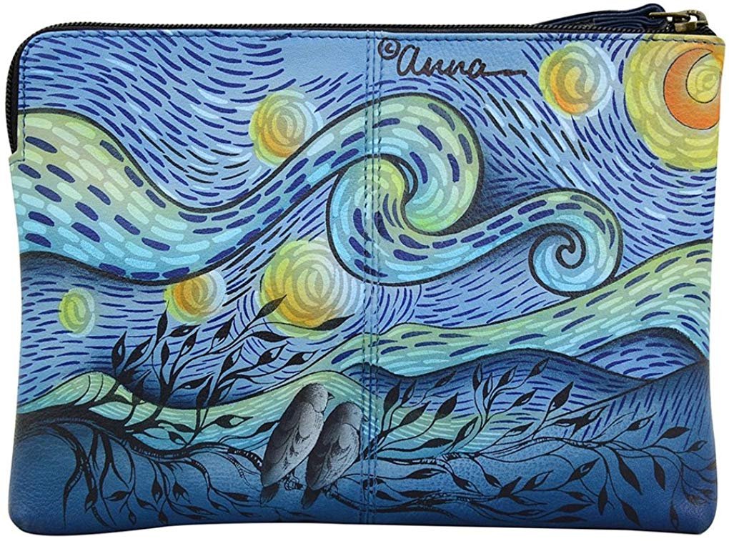 Anna by Anuschka Large Artistic Wristlet Festival or Evening Clutch