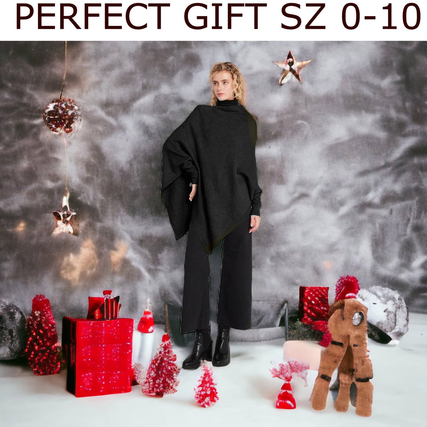 Look by M Triangle Poncho with Sleeves