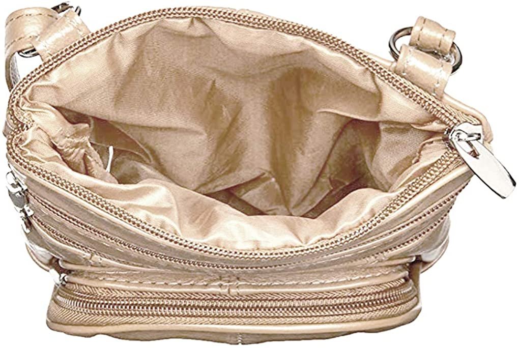 SILVERFEVER Genuine Leather Organizer Handbag Cross Body - Shoulder Travel Bag