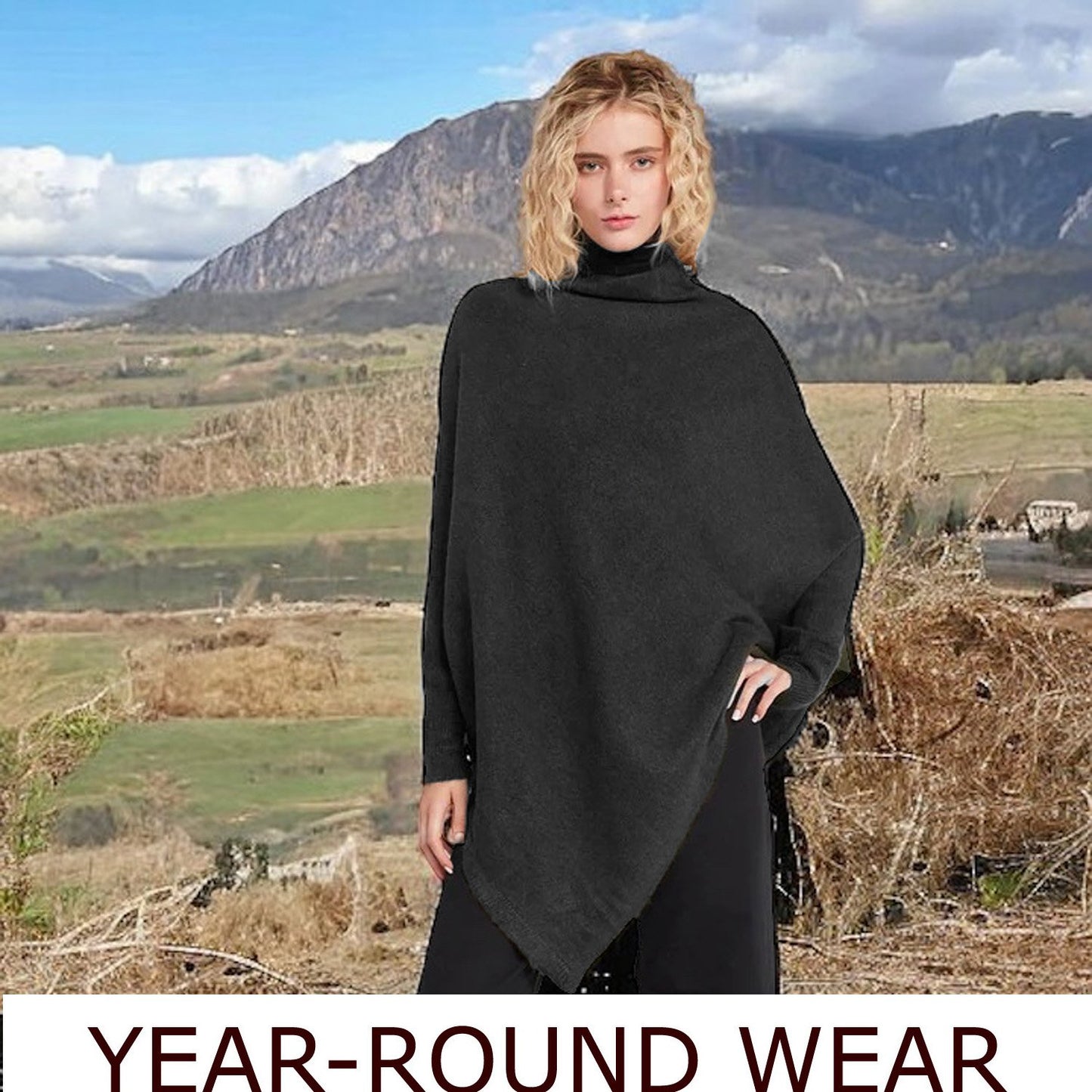 Look by M Triangle Poncho with Sleeves