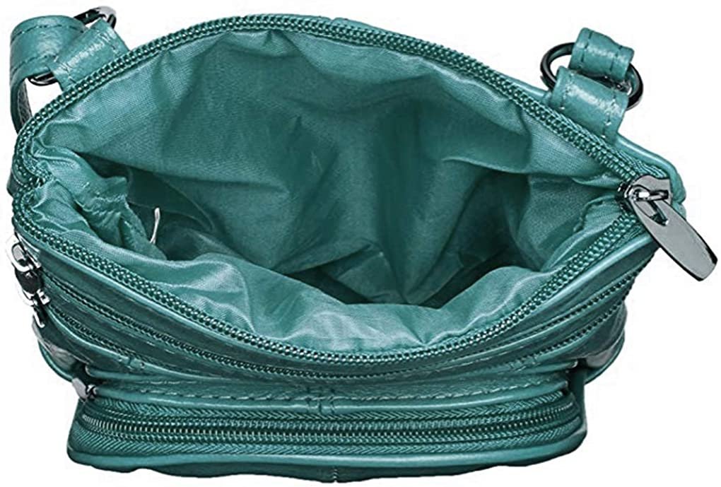 SILVERFEVER Genuine Leather Organizer Handbag Cross Body - Shoulder Travel Bag