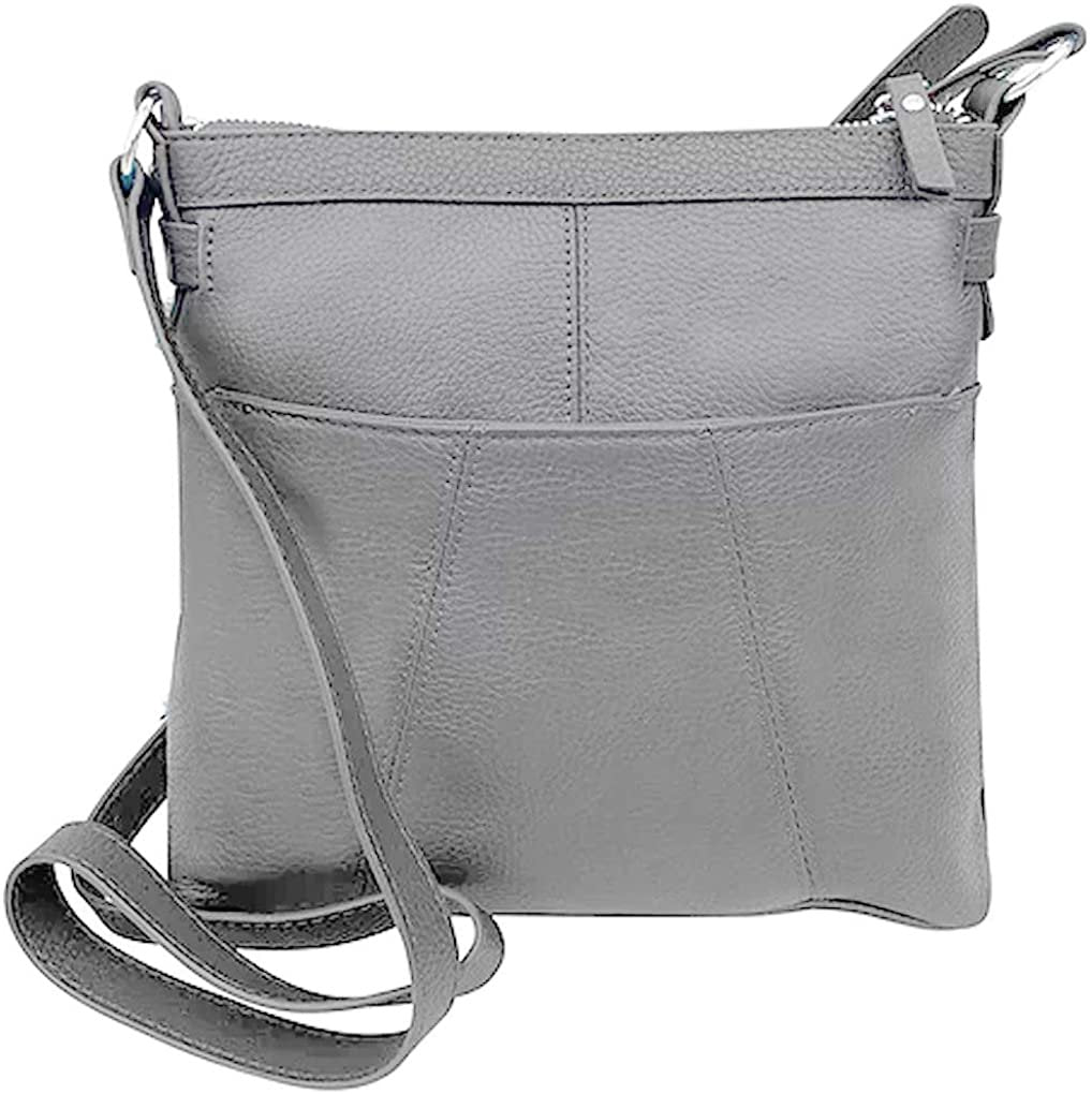 Women's Leather Large Crossbody Travel Handbag Water Resistant Purse SILVERFEVER