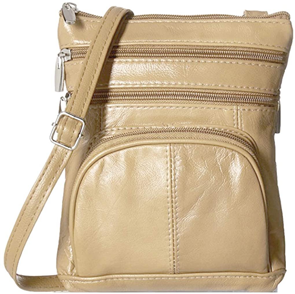 SILVERFEVER Genuine Leather Organizer Handbag Cross Body - Shoulder Travel Bag