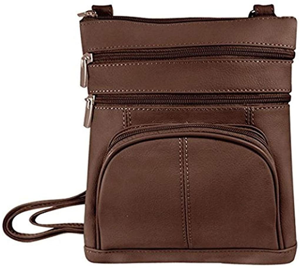 SILVERFEVER Genuine Leather Organizer Handbag Cross Body - Shoulder Travel Bag