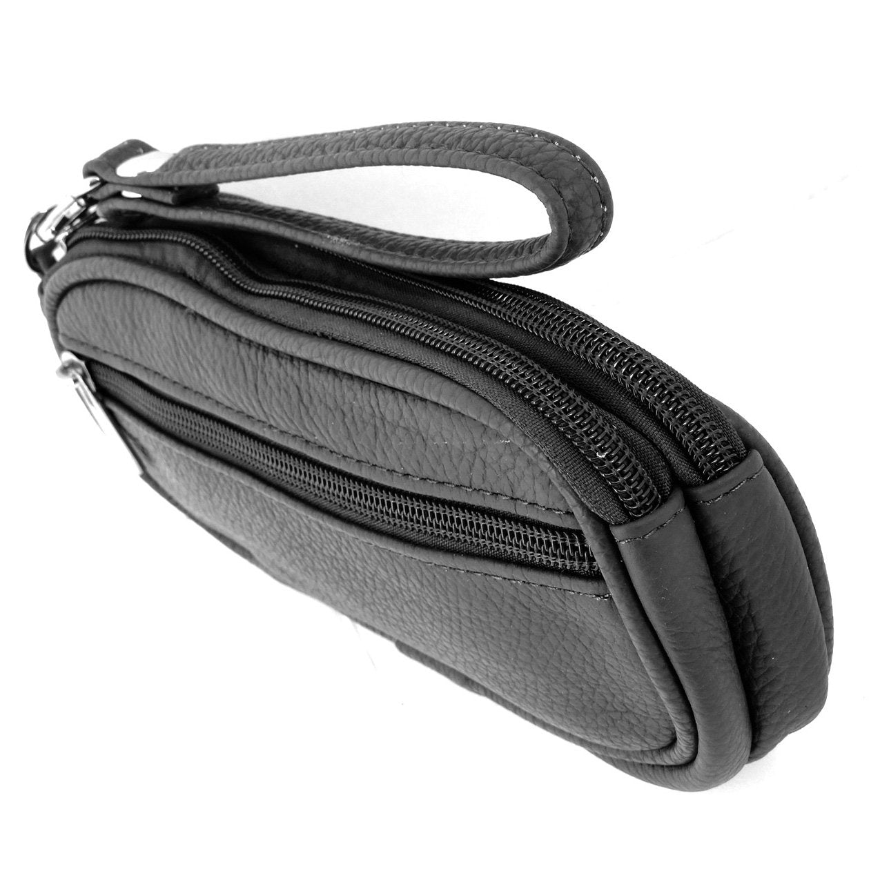 Leather Eyeglass Glasses Case with Wristlet Handle, Padded WOMAN