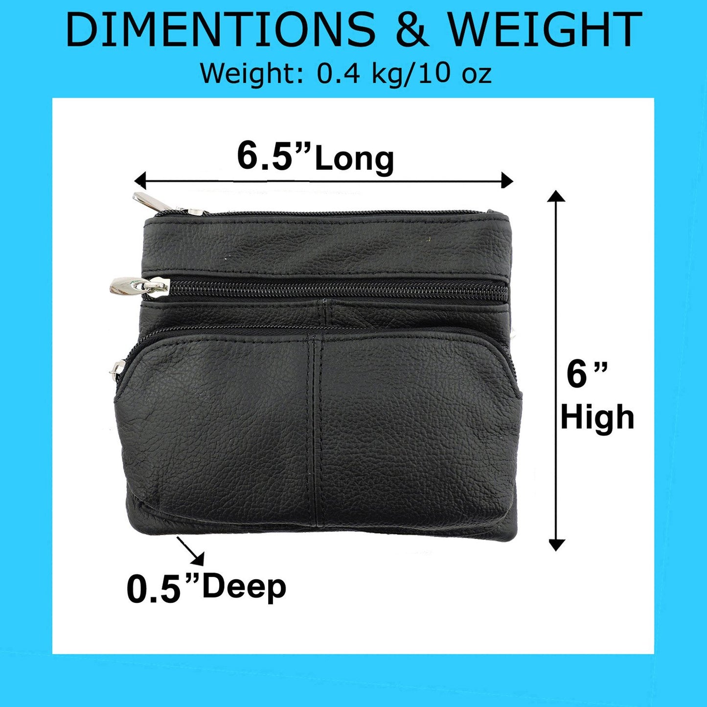 SILVERFEVER Leather Bike Rider Accordion Bag Cross Body Belt Phone Pack Pouch