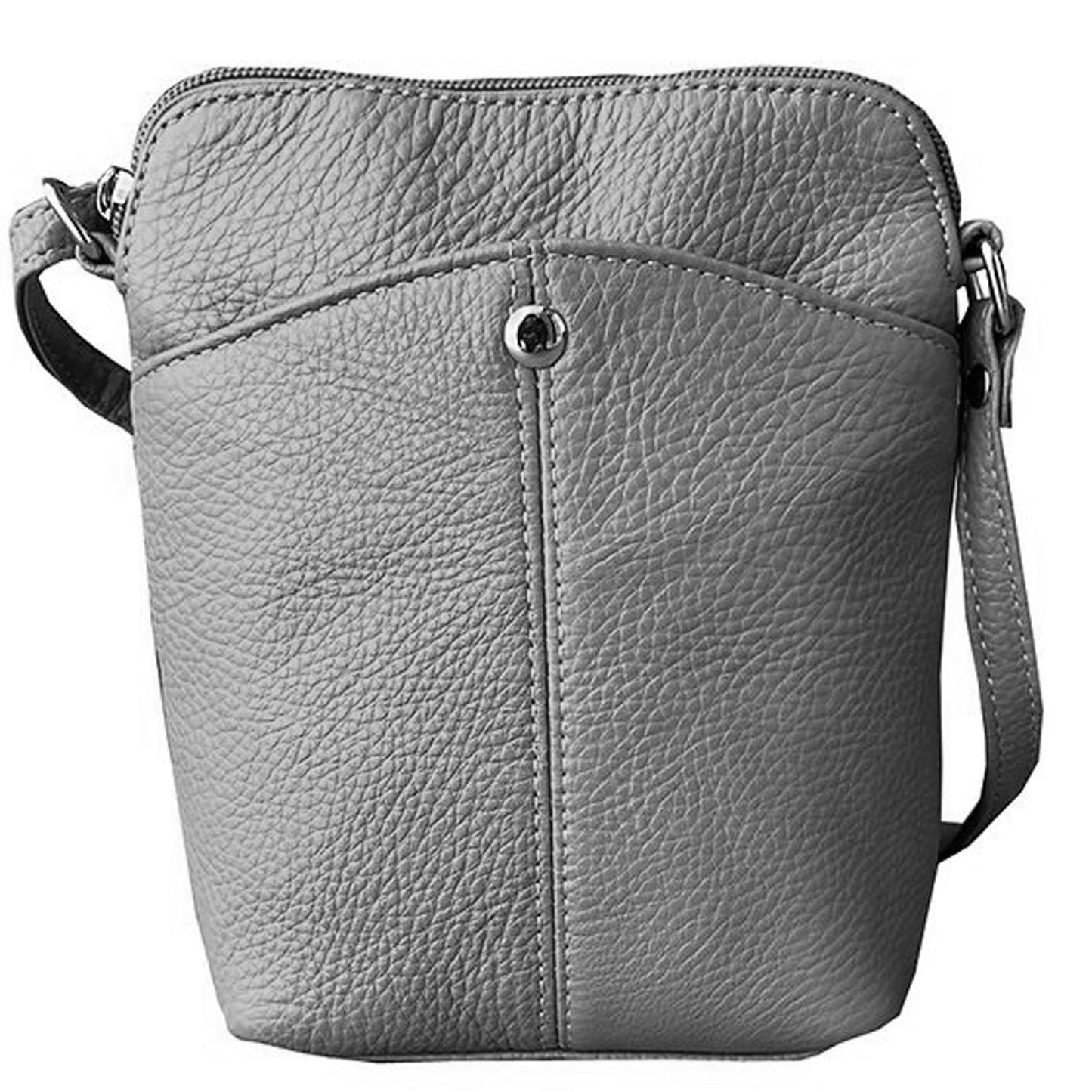 SILVERFEVER Women's Phone Crossbody Bag Trendy Small Purse Cowhide Leather Handbag (Black)