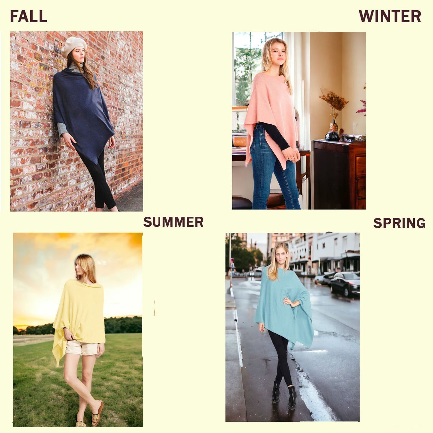 Look by M Women's Basic Poncho Year Round Cover Special Occasion for Every Day