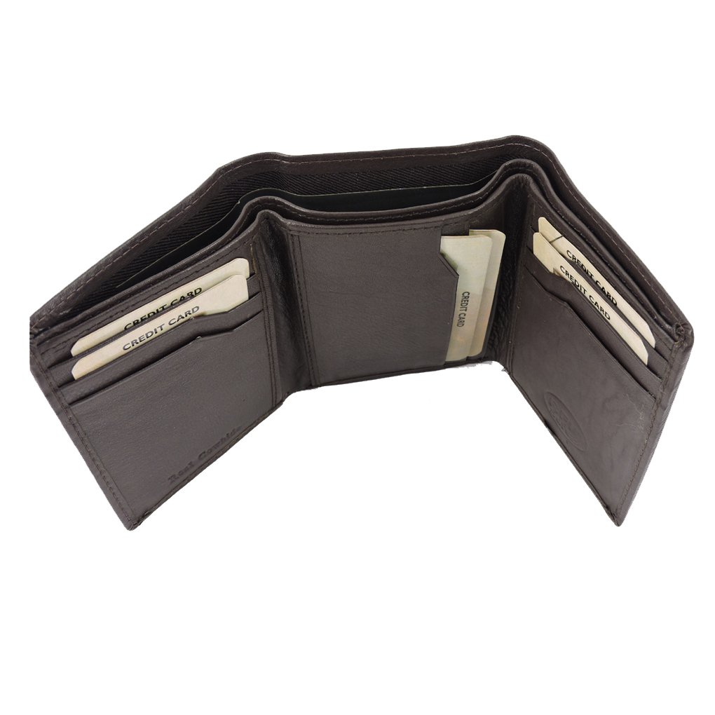 Men's RFID Leather Wallet Cowhide, ID, CC, Bill Pockets, Gift Box