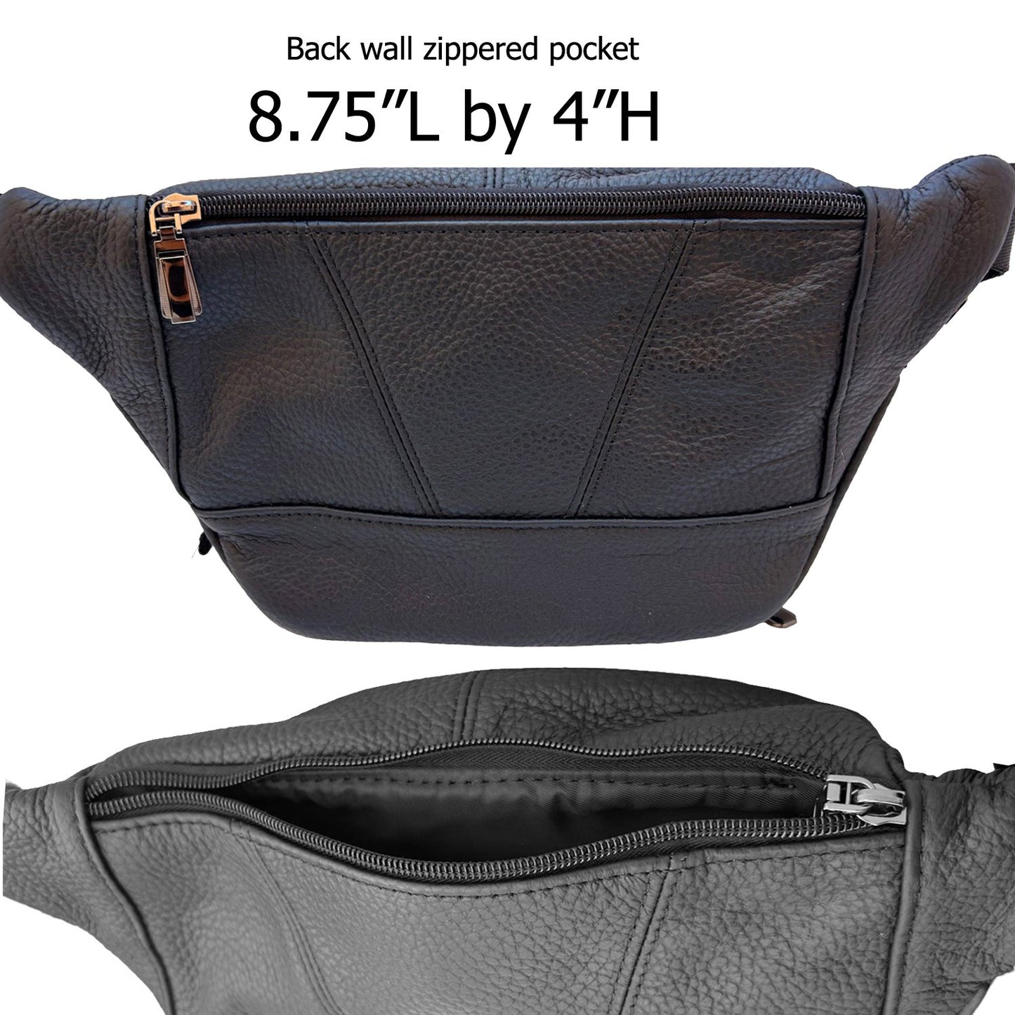 Genuine Leather Sling Crossbody Waist Bag Fanny Pack Organizer, Large