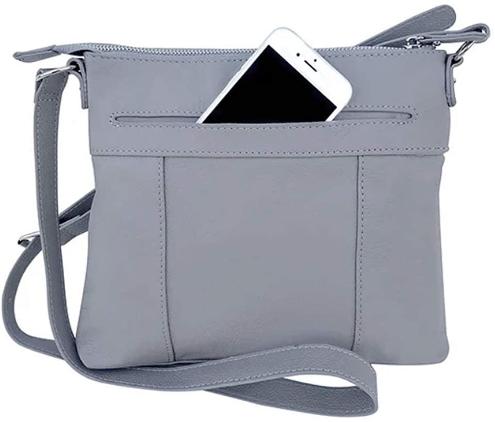Women's Leather Large Crossbody Travel Handbag Water Resistant Purse SILVERFEVER