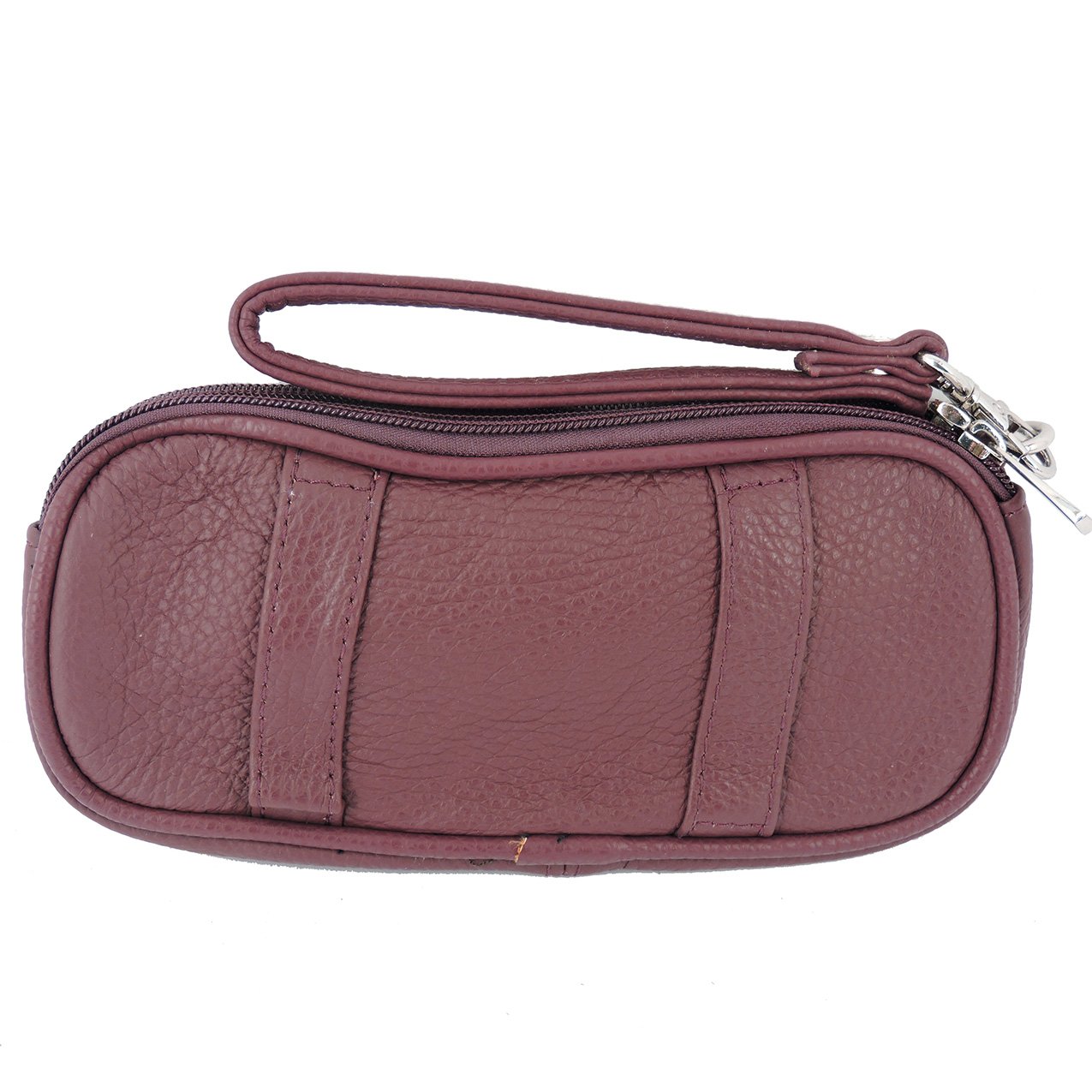 Leather Eyeglass Glasses Case with Wristlet Handle, Padded WOMAN