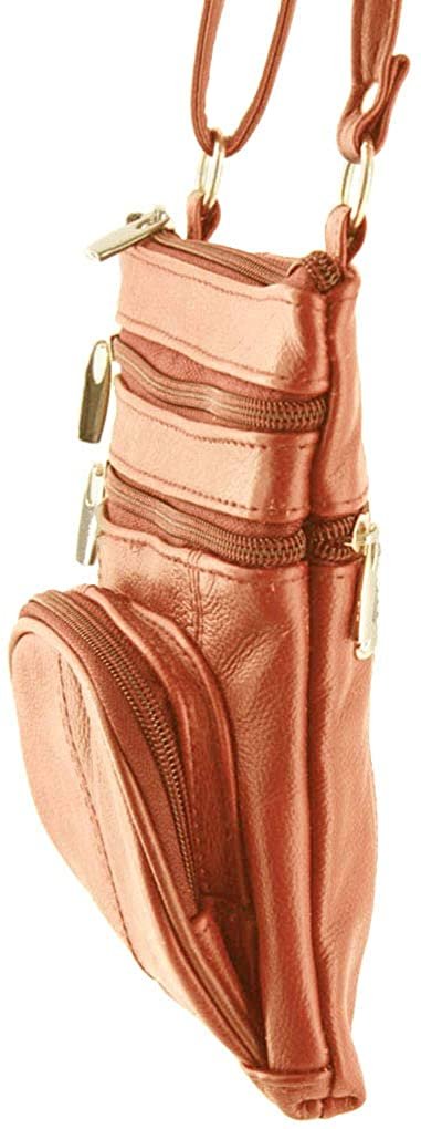 SILVERFEVER Genuine Leather Organizer Handbag Cross Body - Shoulder Travel Bag