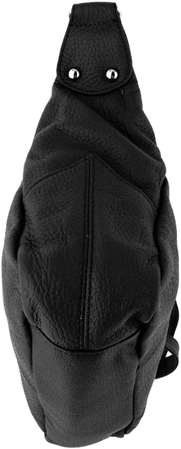 Black-2 Entry Women's Leather Medium Cross Body Purse Shoulder Ladies Handbag with Many Pockets