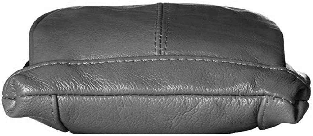 SILVERFEVER Women's Shoulder Crossbody Round RFID Pocket Small Genuine Leather Bag