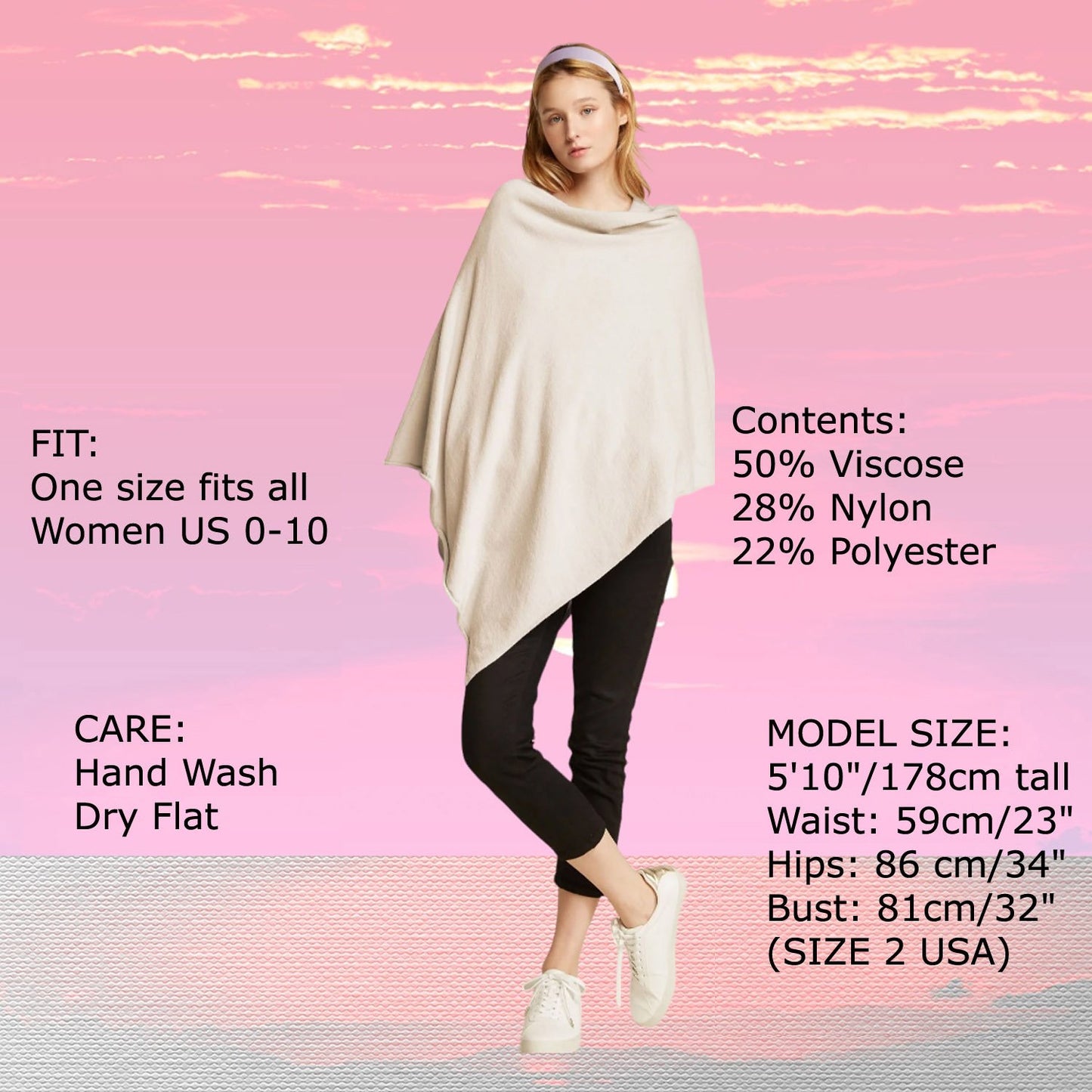 Look by M Women's Basic Poncho Year Round Cover Special Occasion for Every Day