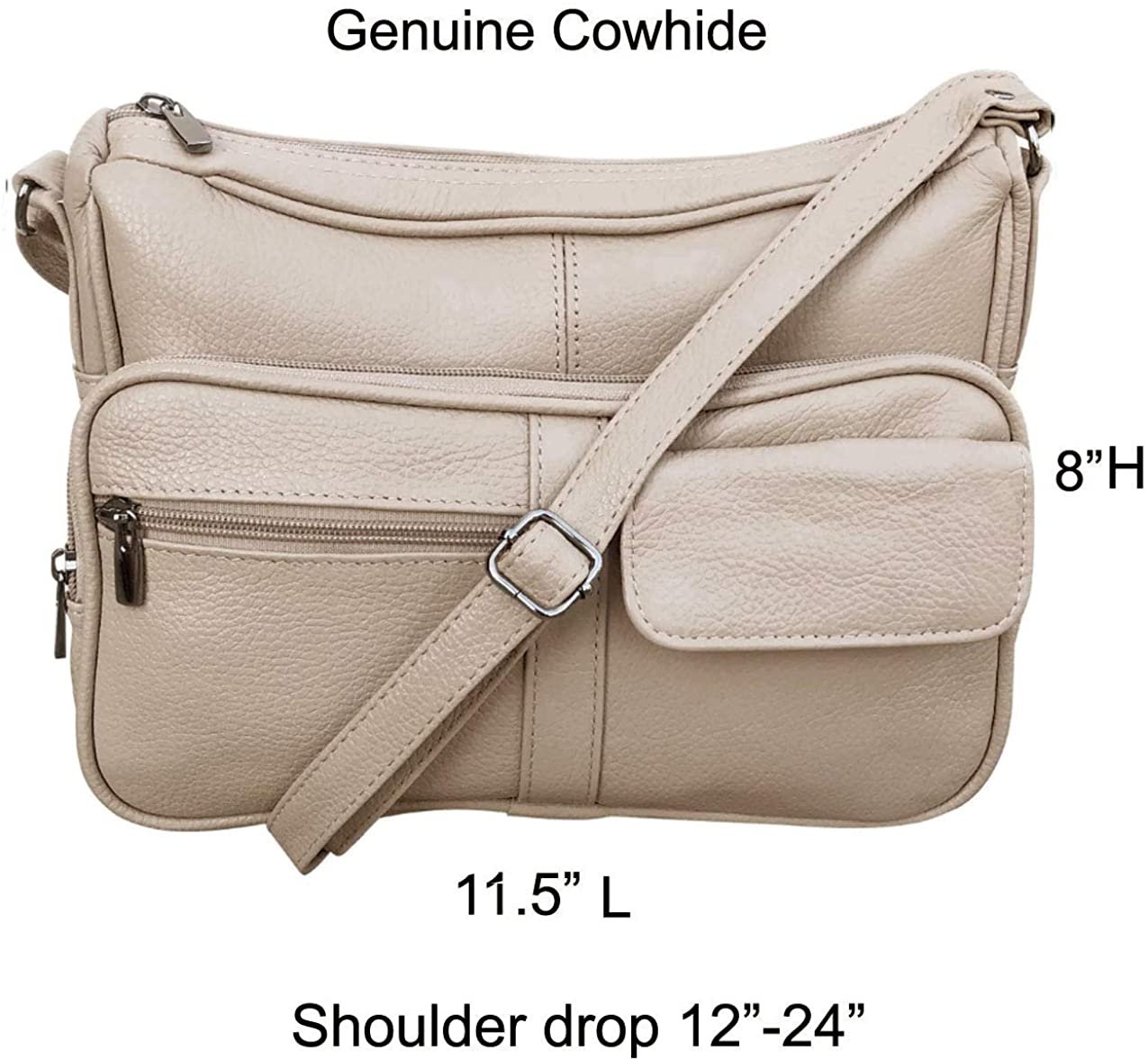 Women's Leather Hobo | Ladies Shoulder Bag | Organizer w Built-in Wallet NWT