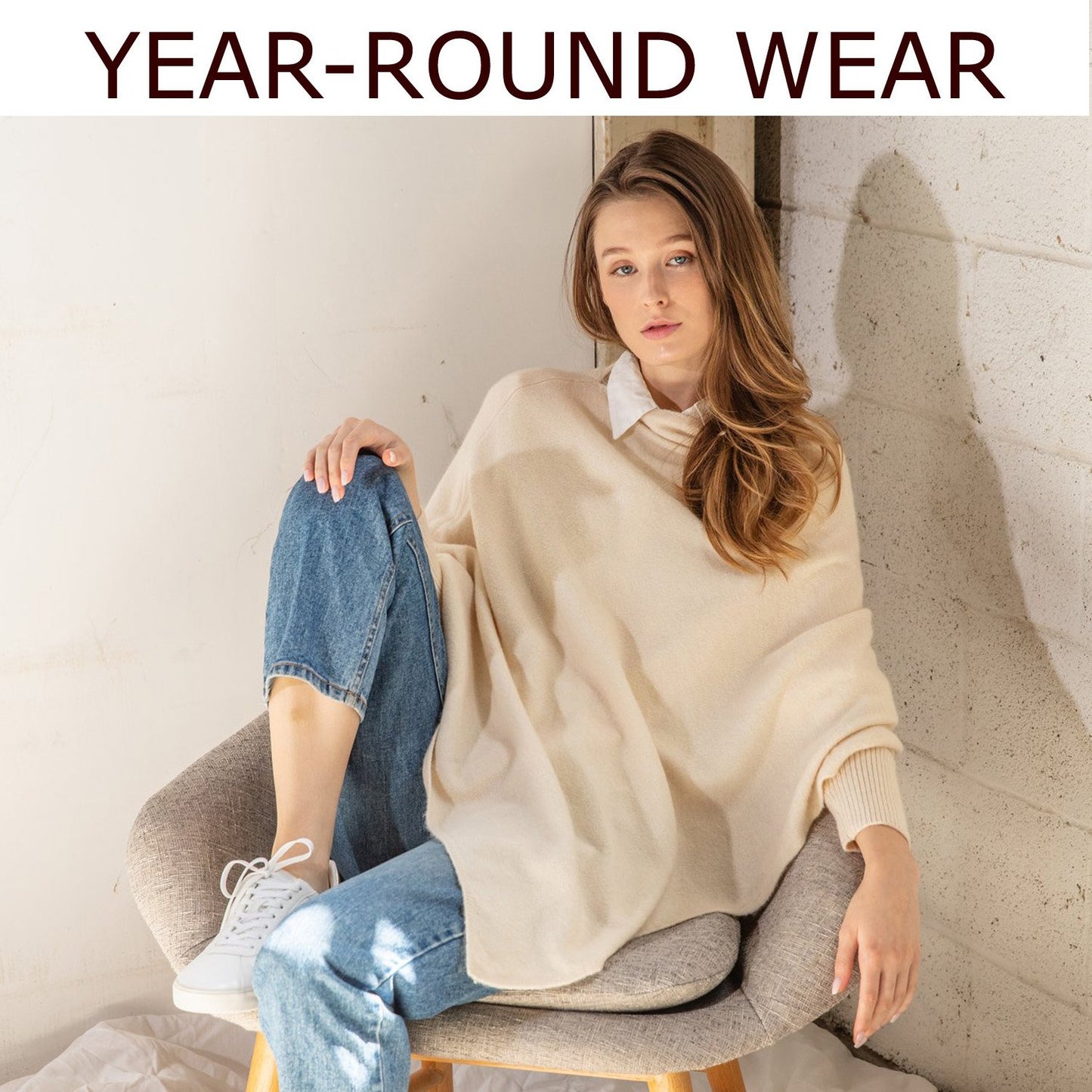 Look by M Triangle Poncho with Sleeves