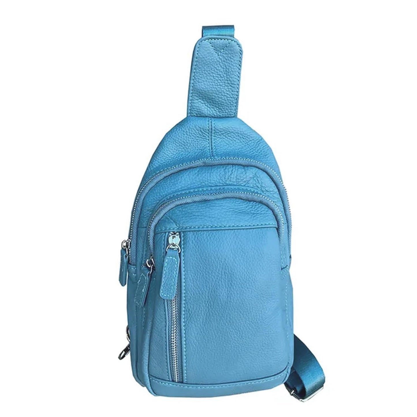 SILVERFEVER Women's Cross Body Sling Leather Bag Chest Bag Daypack Fanny Pack for Every Day, Hiking, or Traveling (Grey)