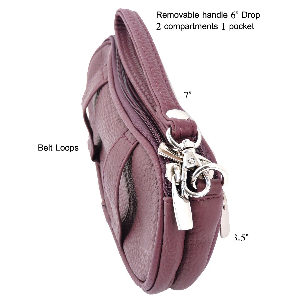 Leather Eyeglass Glasses Case with Wristlet Handle, Padded WOMAN