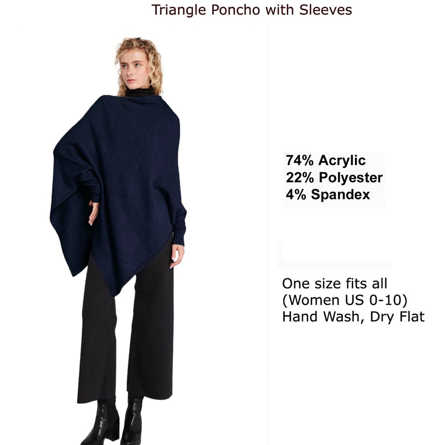 Look by M Triangle Poncho with Sleeves