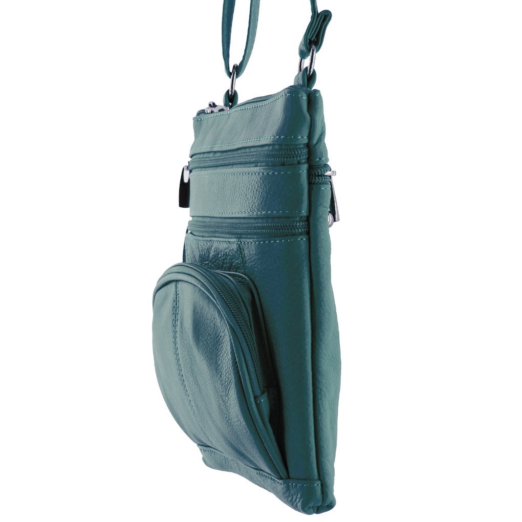 SILVERFEVER Genuine Leather Organizer Handbag Cross Body - Shoulder Travel Bag