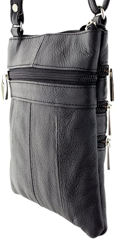 Silver Fever Leather Small Crossbody Subway Travel Bag