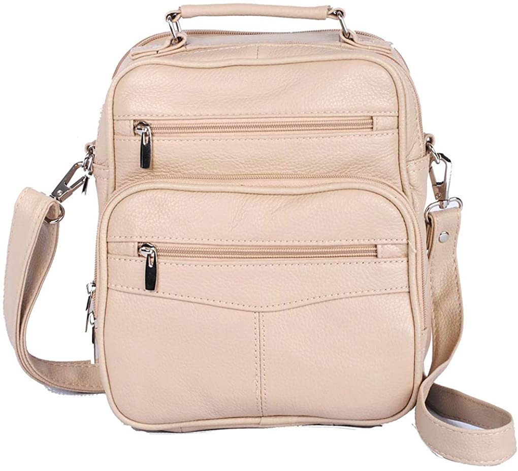 Cowhide Leather Men's Messenger Crossbody w Top Handle & Removable CB Strap