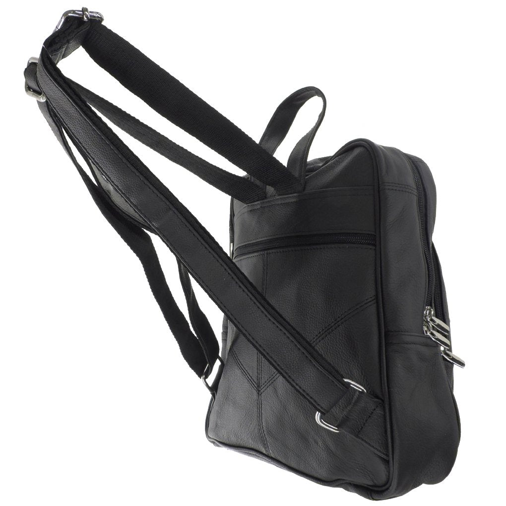Men's Women's Cowhide Leather Backpack Organizer Travel Bag Unisex