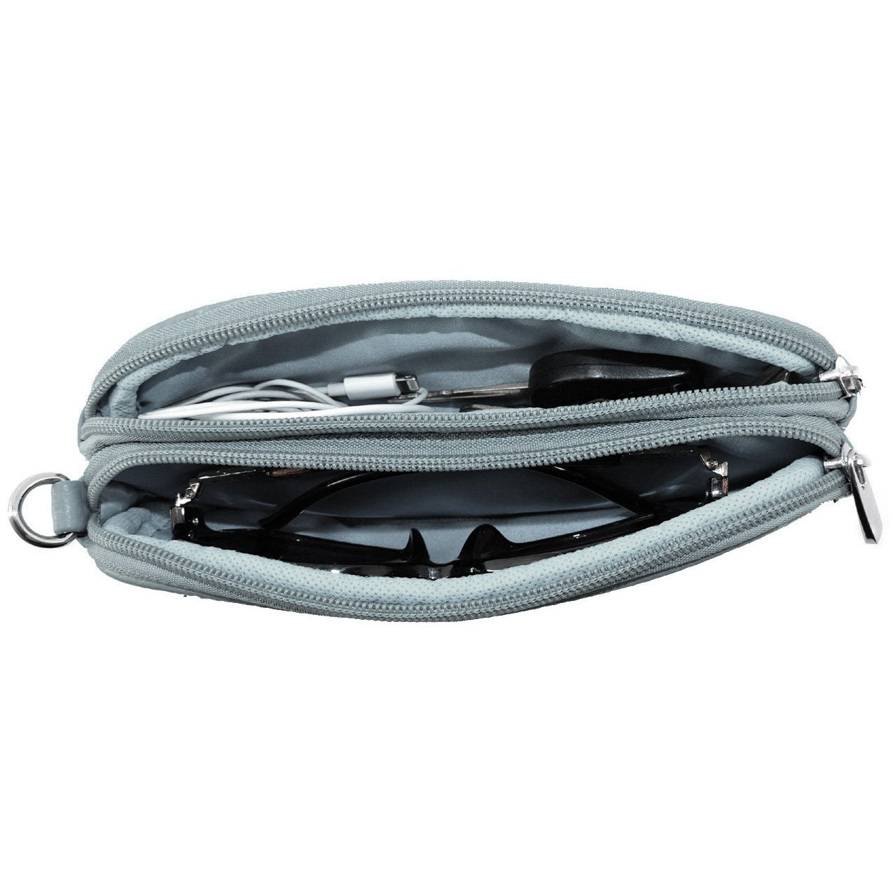 Leather Eyeglass Glasses Case with Wristlet Handle, Padded WOMAN