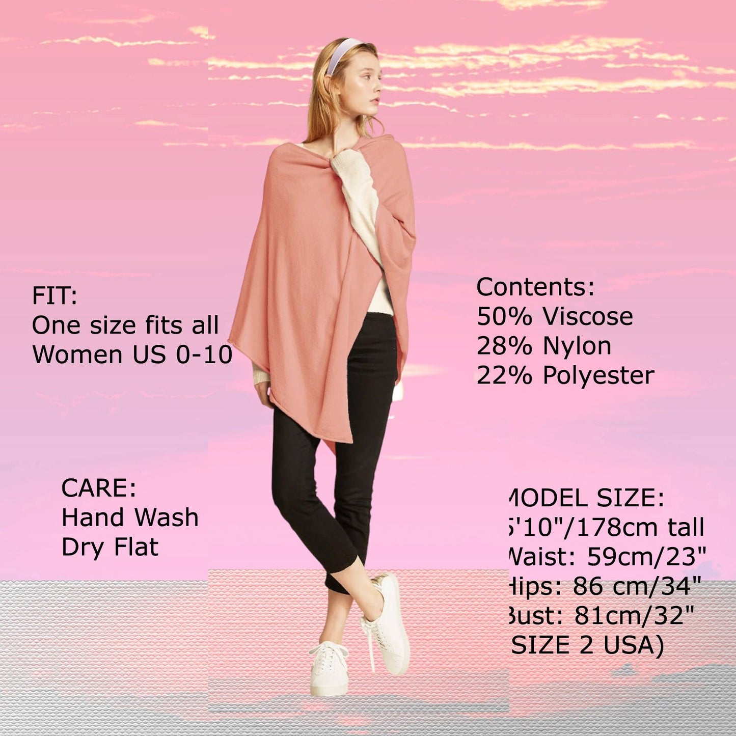 Look by M Women's Basic Poncho Year Round Cover Special Occasion for Every Day