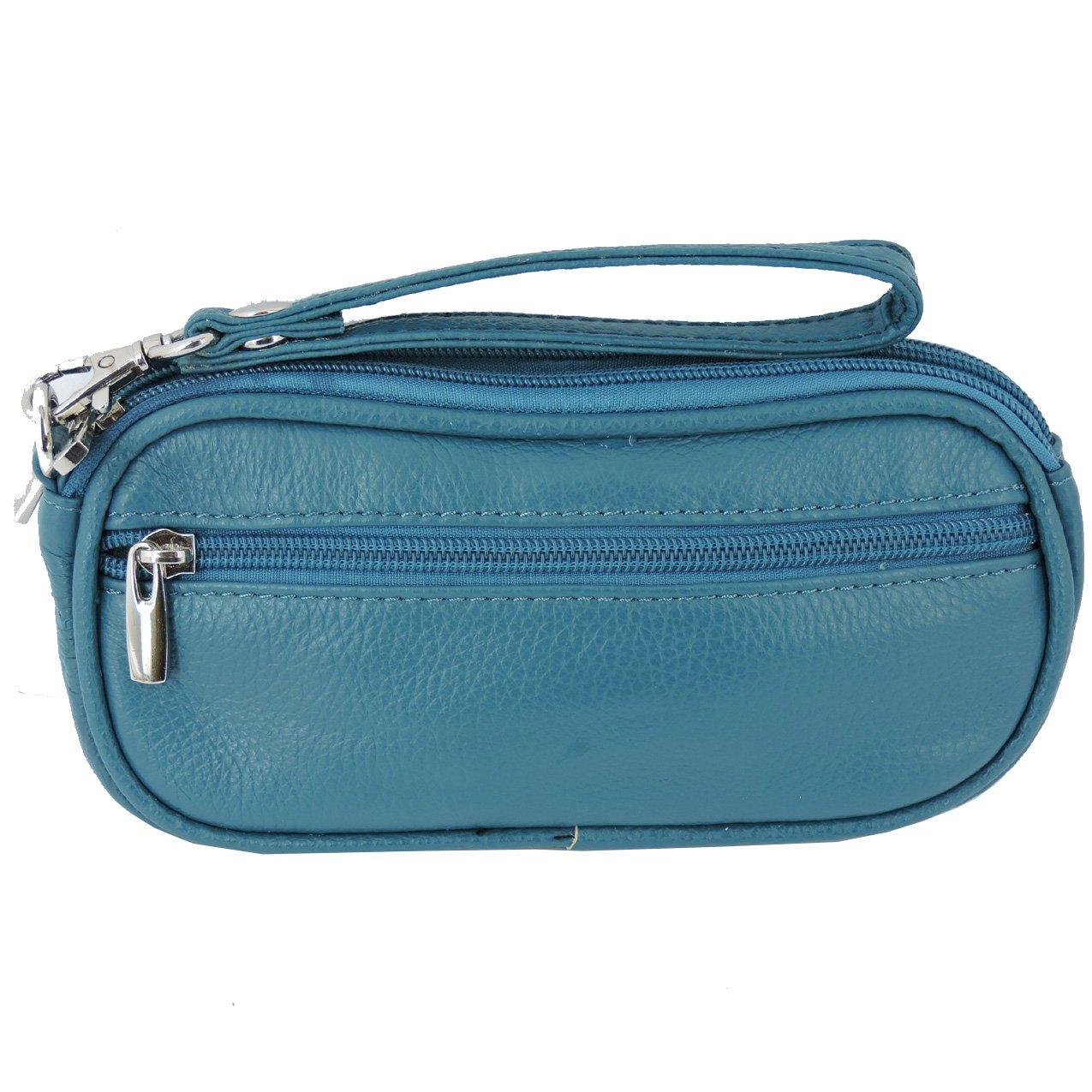 Leather Eyeglass Glasses Case with Wristlet Handle, Padded WOMAN