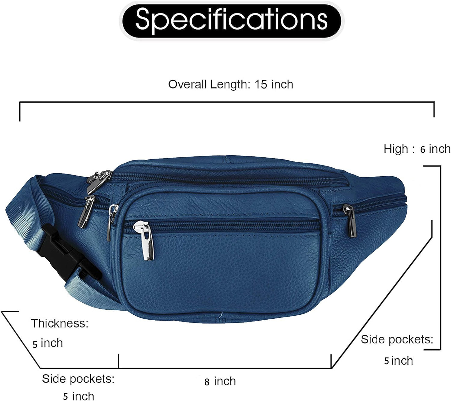 Men's Women's Leather Fanny Pack Waist-Pack Cellphone Holder Crossover Bag