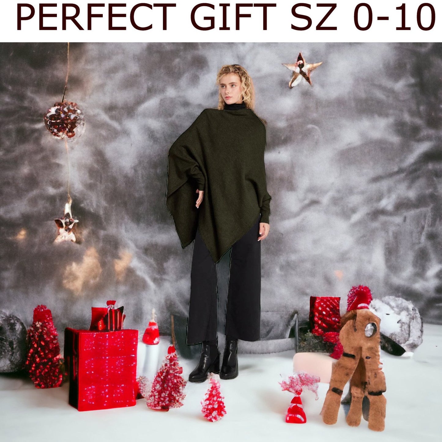 Look by M Triangle Poncho with Sleeves
