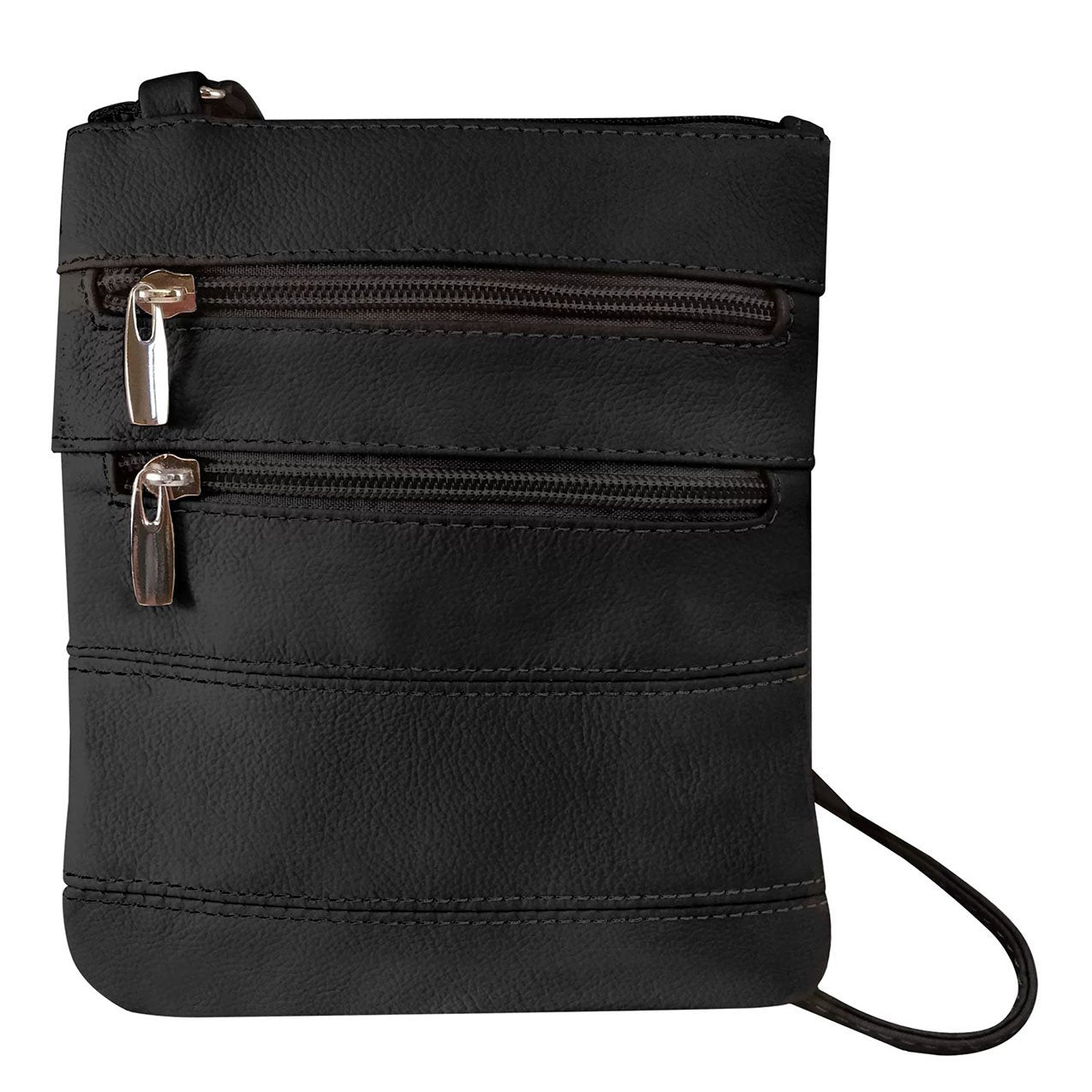 Silver Fever Leather Small Crossbody Subway Travel Bag