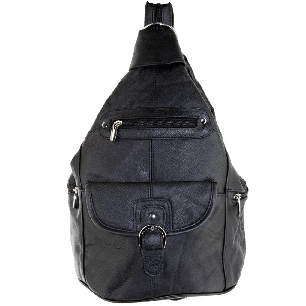 Women's Cowhide Leather Backpack Convertible Sling One Shoulder Large Bag Secure Entry |7 Pocket