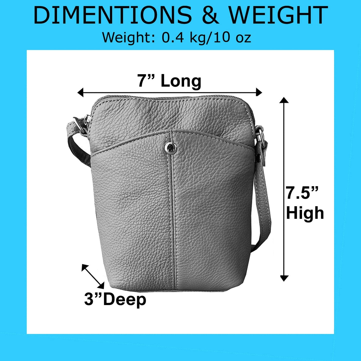 SILVERFEVER Women's Phone Crossbody Bag Trendy Small Purse Cowhide Leather Handbag (Black)
