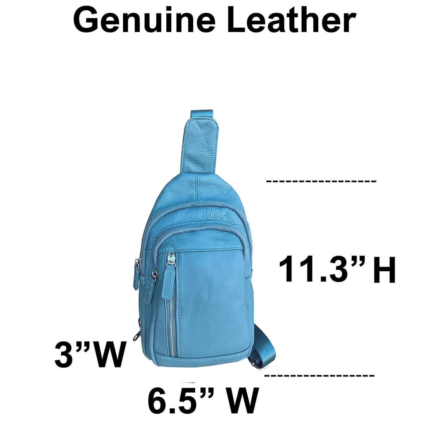 SILVERFEVER Women's Cross Body Sling Leather Bag Chest Bag Daypack Fanny Pack for Every Day, Hiking, or Traveling (Grey)