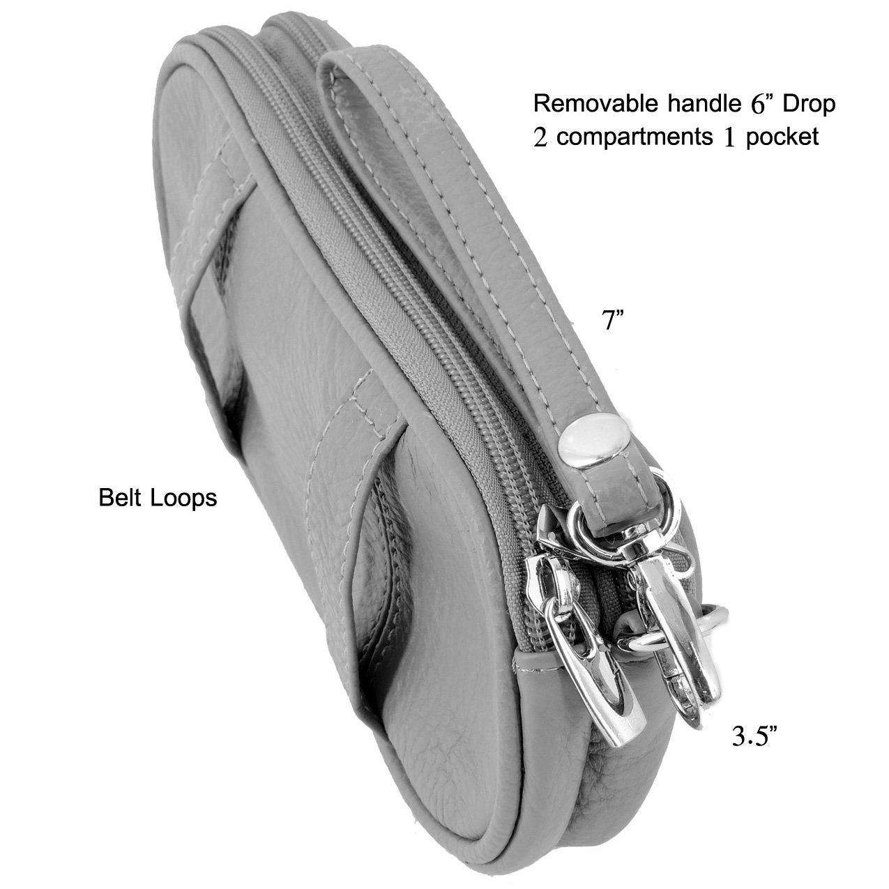 Leather Eyeglass Glasses Case with Wristlet Handle, Padded WOMAN