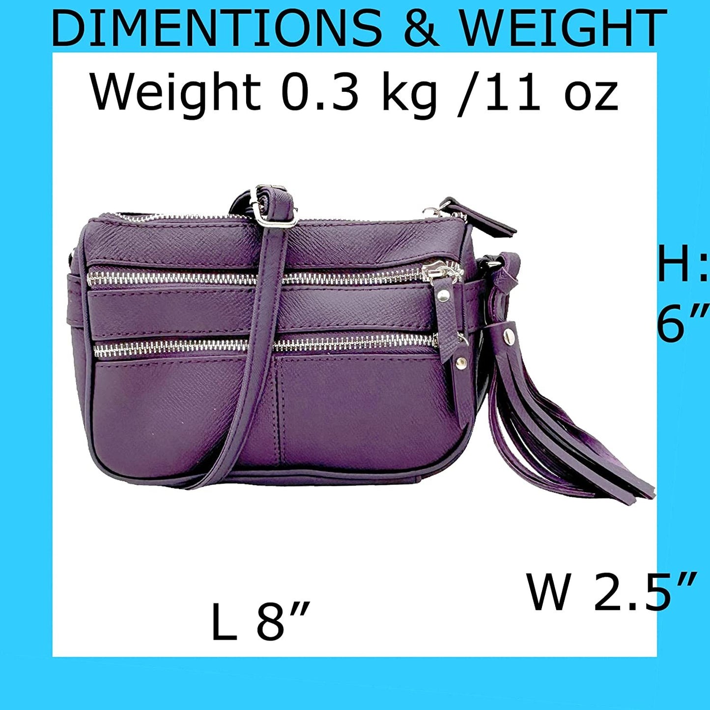 Cowhide Leather Womens Shoulder Purse Small Cross Body Organizer Bag with Many Pockets