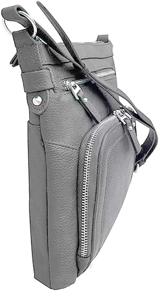 Women's Leather Large Crossbody Travel Handbag Water Resistant Purse SILVERFEVER