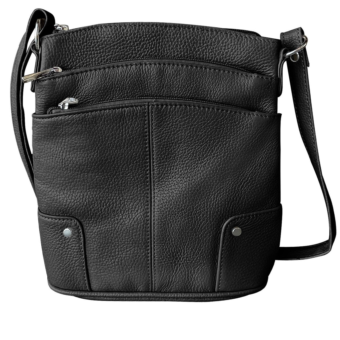 Women's Leather Large Crossbody Travel Handbag Water Resistant Purse SILVERFEVER