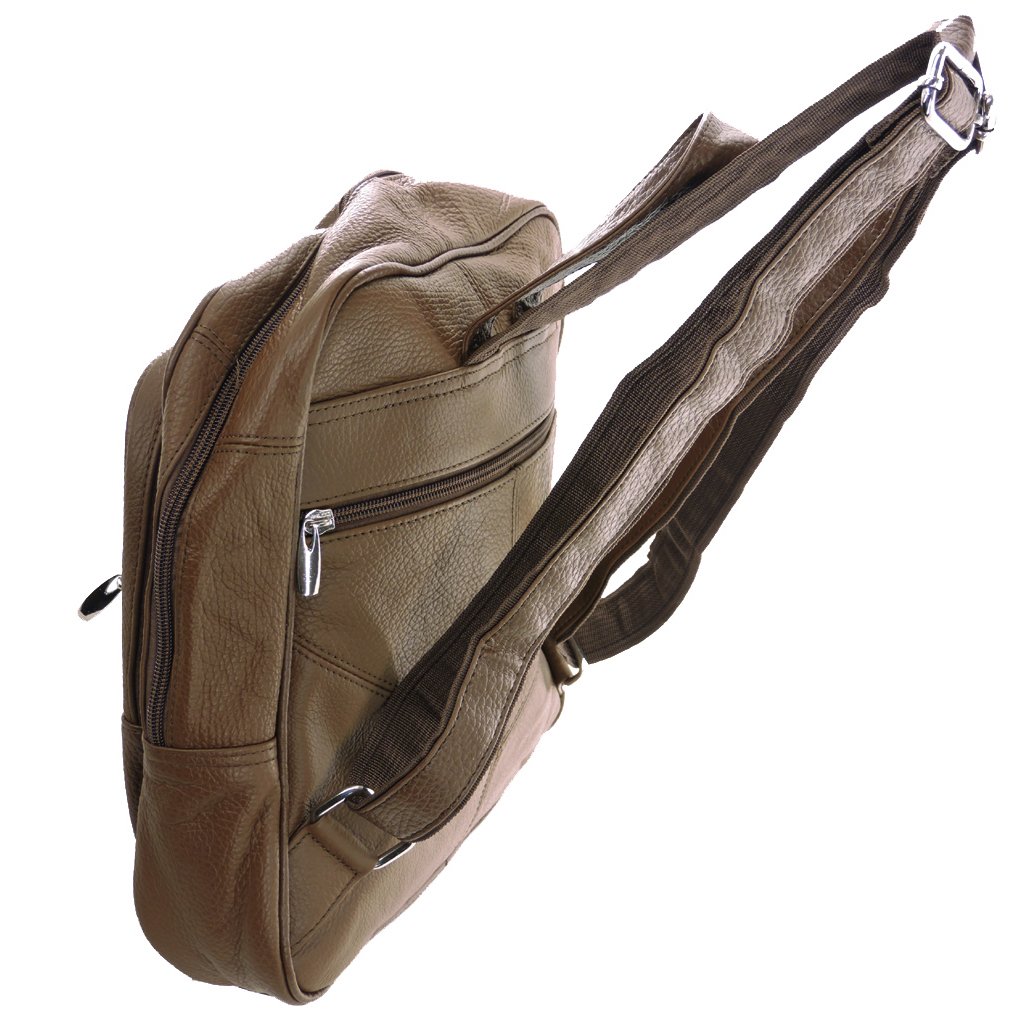 Men's Women's Cowhide Leather Backpack Organizer Travel Bag Unisex