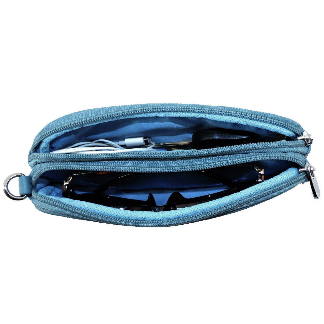 Leather Eyeglass Glasses Case with Wristlet Handle, Padded WOMAN