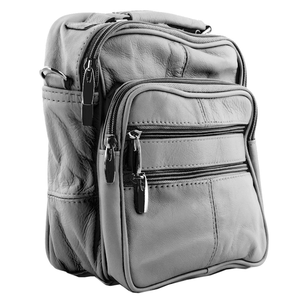 Cowhide Leather Men's Messenger Crossbody w Top Handle & Removable CB Strap